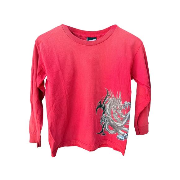 STARTER Other - Starter Long Sleeve Shirt Mens Medium Red Graphic Dragon Shirt